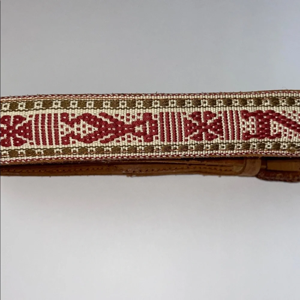 Vintage Style Embroidered leather belt. 34” - Picture 3 of 7